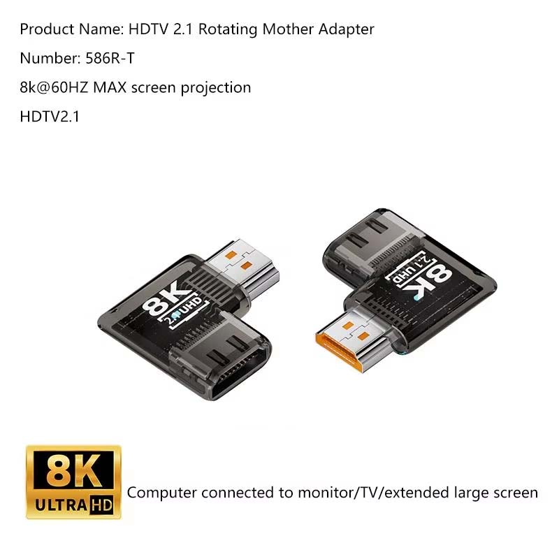 Hdmi Cable 2.1 - 1-2 stuks Rechtshoekige 90 graden Horizontale