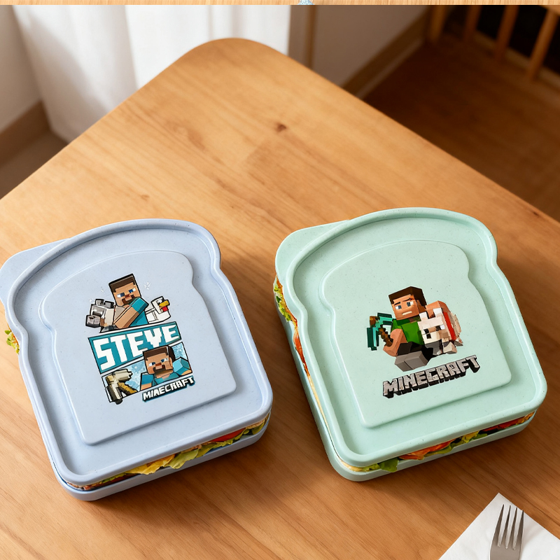 Gaming Console Minecraft - Spelthema Bedrukte sandwichcontainer Toastvormige draagbare Minecrafted