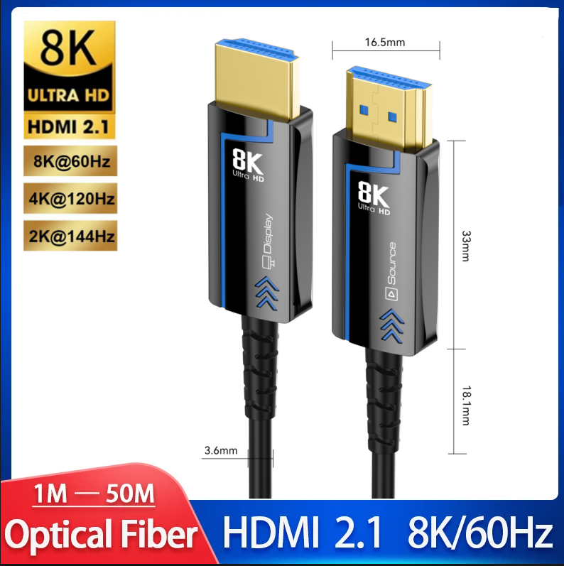 Hdmi Cable 2.1 - 8K Hdmi 2.1-Compatibele Kabel Optische Vezelkabel