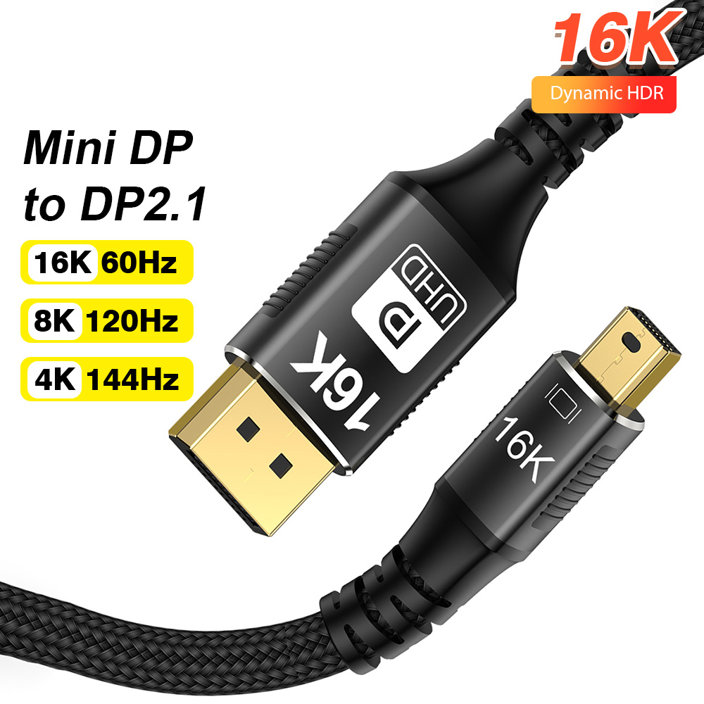 Hdmi Cable 2.1 - 16K Mini DisplayPort naar DisplayPort 2.1