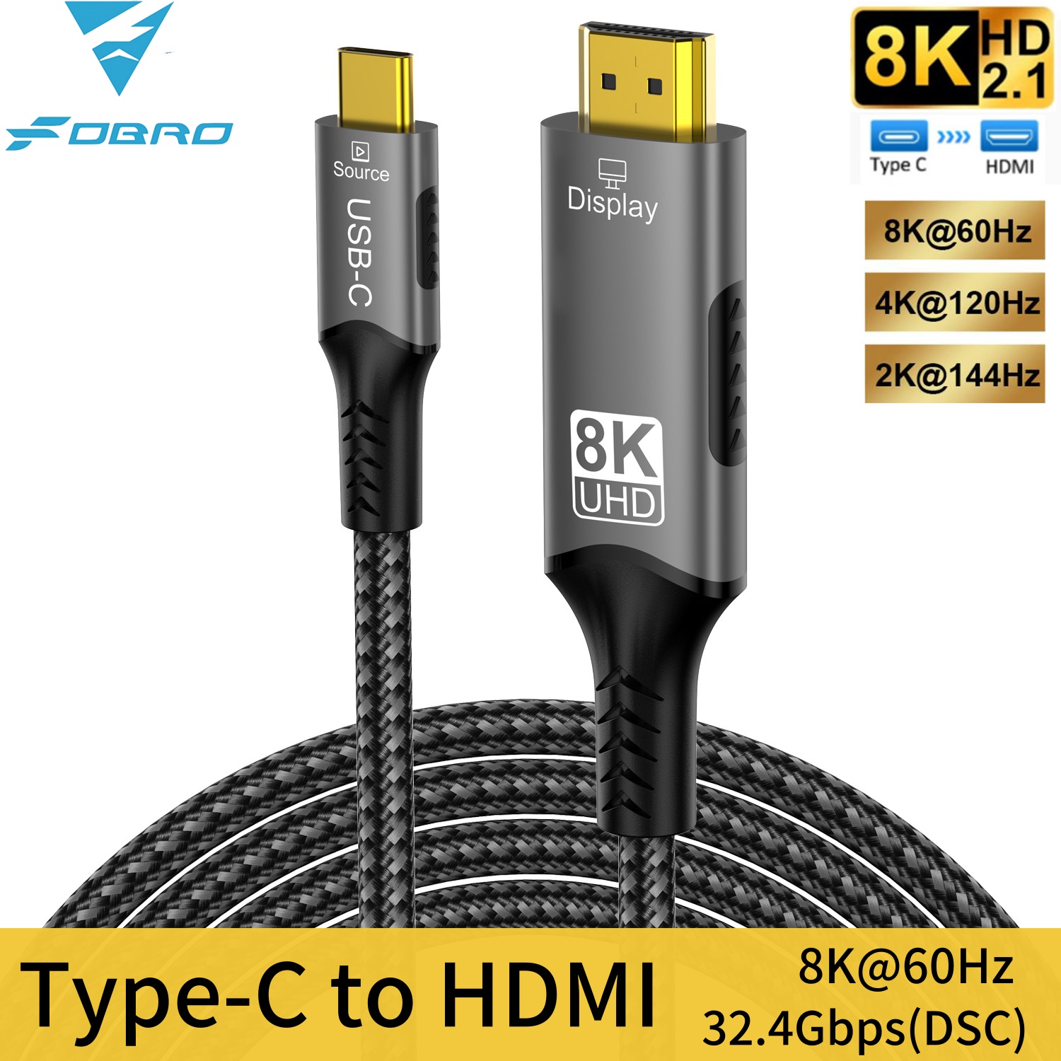 8K Type C naar HDMI 2.1-kabel  - Hdmi Cable 2.1 recensie en prijs