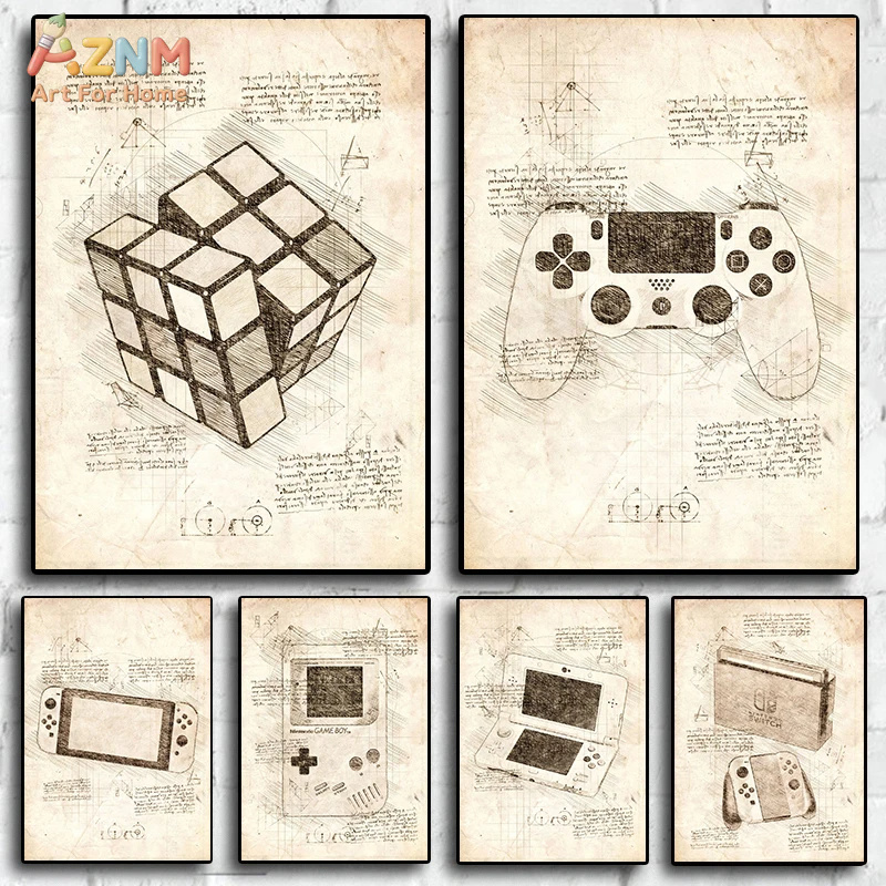 AZNM Vintage Blueprint Gaming  - Gaming Console Cube recensie en prijs