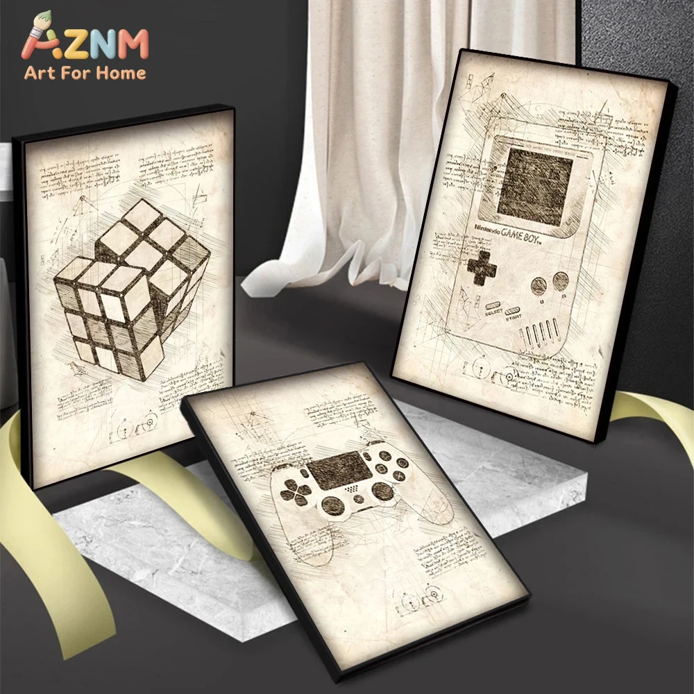 AZNM Vintage Blueprint Gaming  - Gaming Console Cube recensie en prijs