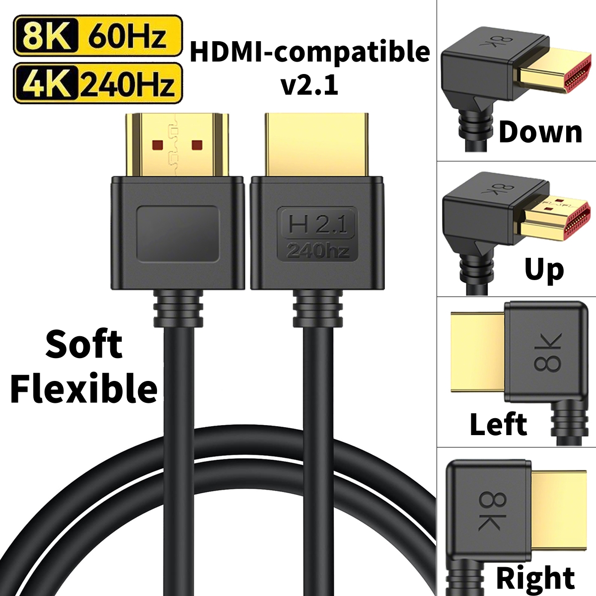 90 graden omhoog/omlaag/links/ - Hdmi Cable 2.1 recensie en prijs